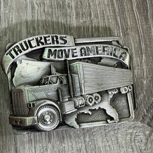 Truckers Move America Belt Buckle - Gray